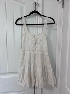 LIZ LISA Cream White Tiered Lace Sundress
